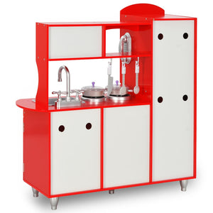 Cucina Giocattolo per Bambini in MDF 84x31x89 cm Rossa 80253
