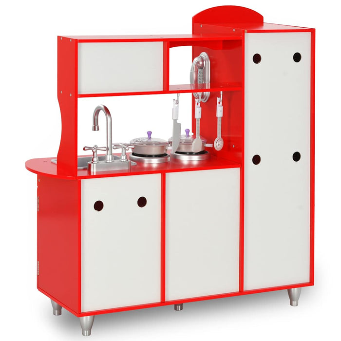 Cucina Giocattolo per Bambini in MDF 84x31x89 cm Rossa 80253