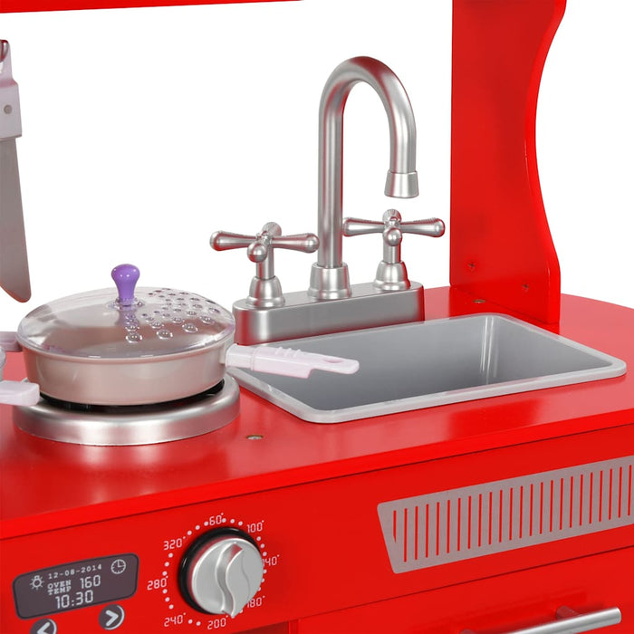 Cucina Giocattolo per Bambini in MDF 84x31x89 cm Rossa 80253