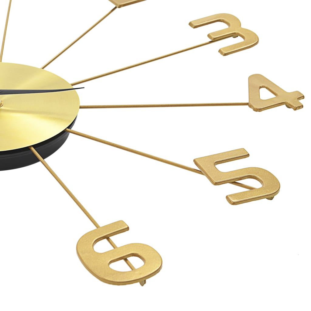 Orologio da Parete in Metallo 50 cm Dorato 283858