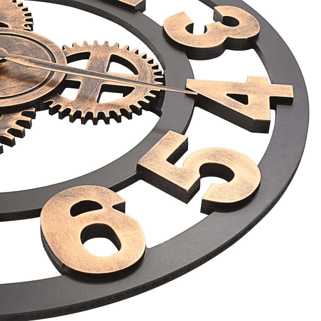 Orologio da Parete in Metallo 58 cm Dorato e Nero 283861