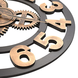 Orologio da Parete in Metallo 58 cm Dorato e Nero 283861