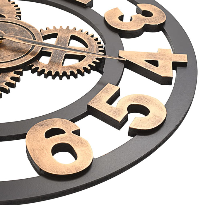 Orologio da Parete in Metallo 58 cm Dorato e Nero 283861