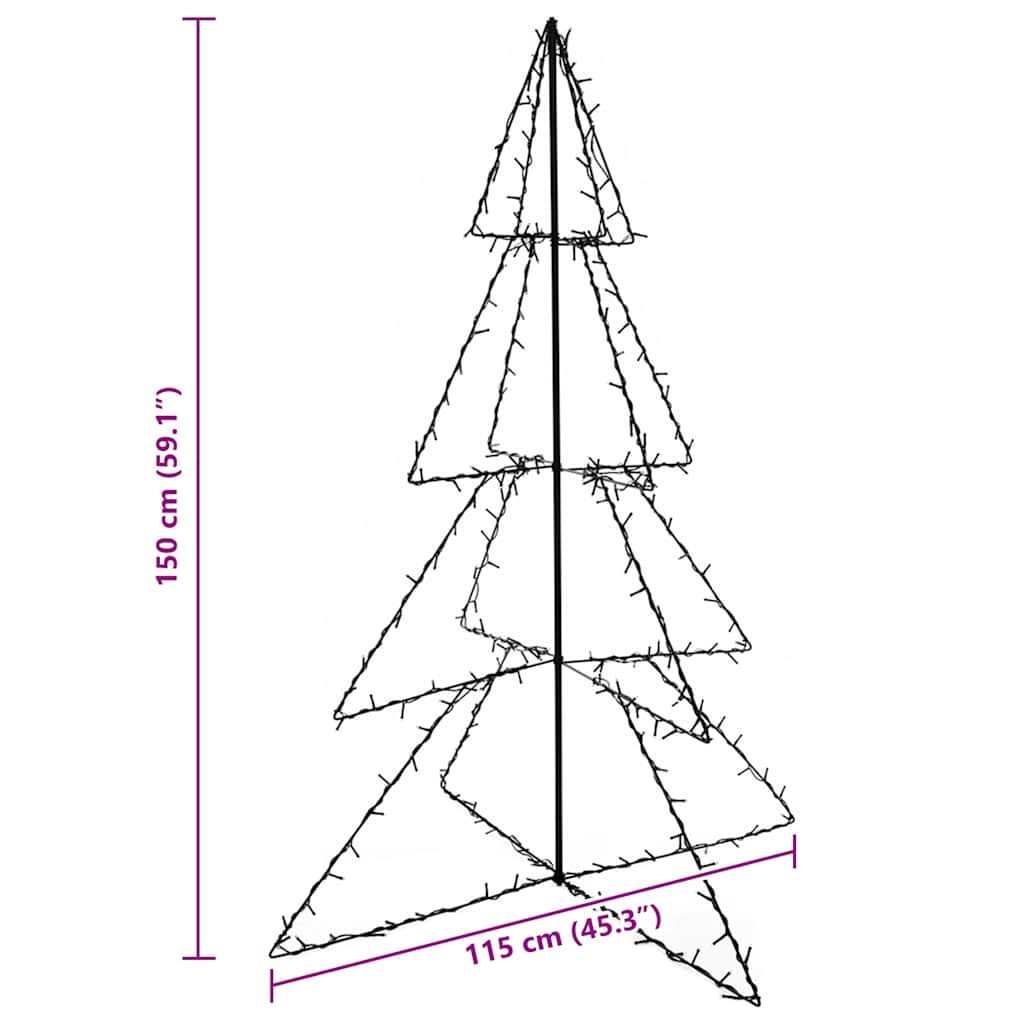 Albero di Natale a Cono 240 LED per Interni Esterni 115x150 cm
