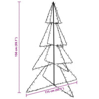 Albero di Natale a Cono 240 LED per Interni Esterni 115x150 cm