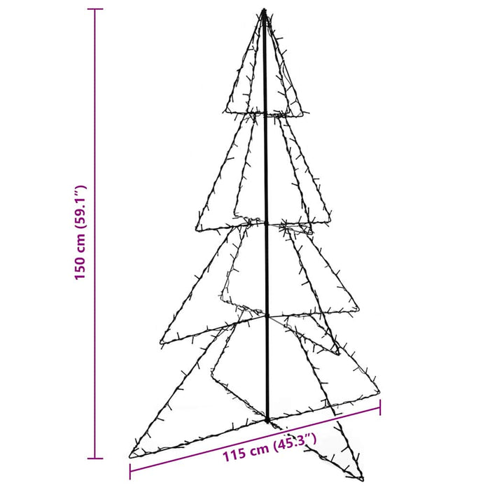 Albero di Natale a Cono 240 LED per Interni Esterni 115x150 cm