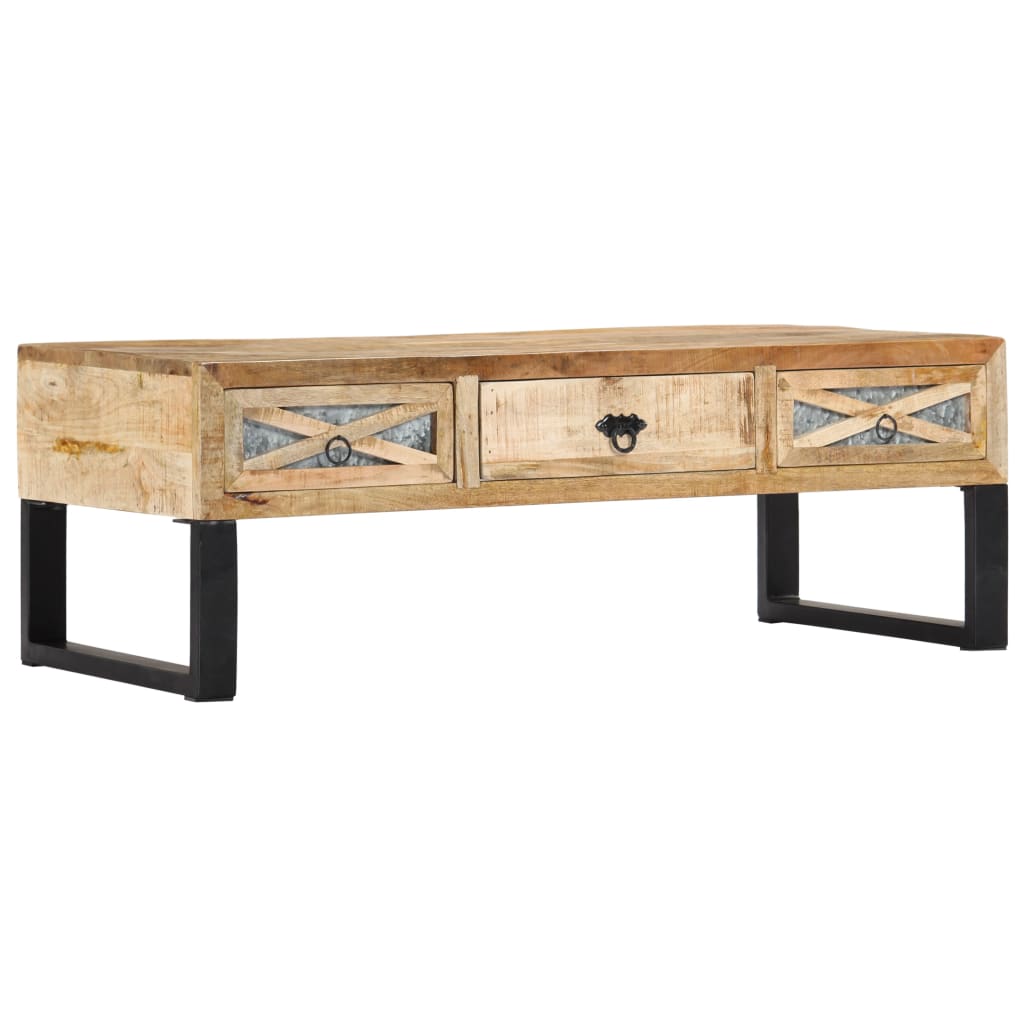 Tavolino da CaffÃ¨ 110x50x38 cm in Legno Massello di Mango cod mxl 67352