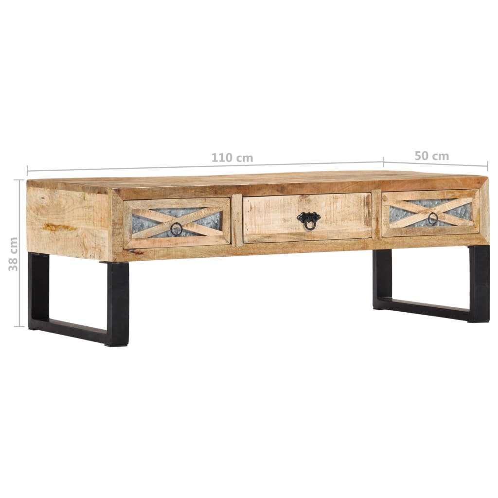 Tavolino da Salotto 110x50x38 cm in Legno Massello di Mango 282760