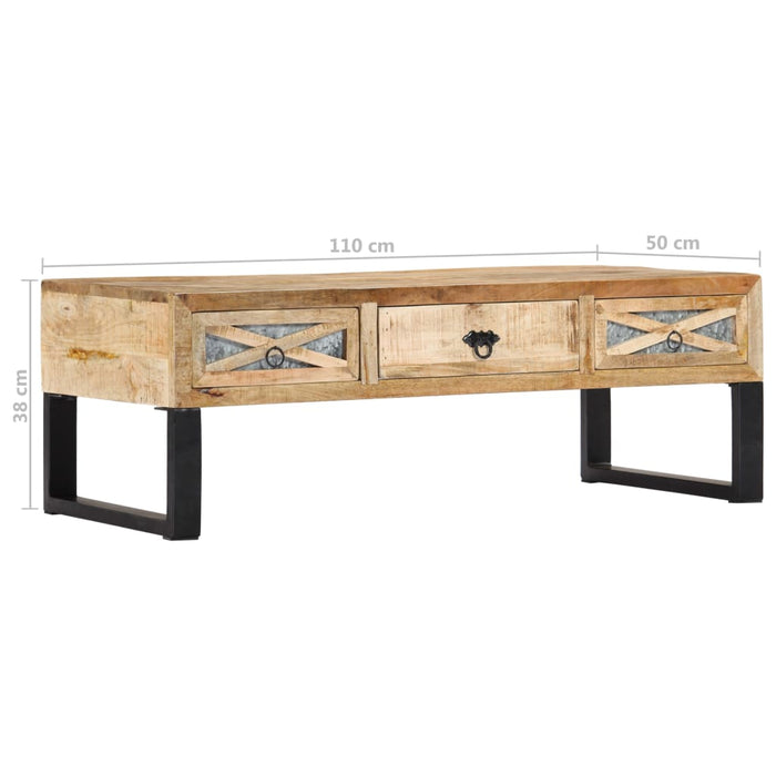 Tavolino da Salotto 110x50x38 cm in Legno Massello di Mango 282760
