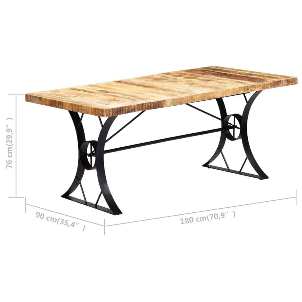 Tavolo da Pranzo 180x90x76 cm in Legno Massello di Mango 282766