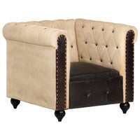 Poltrona Chesterfield Marrone in Vera Pelle 283753