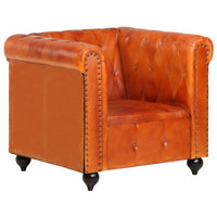 Poltrona Chesterfield Tanno in Vera Pelle cod mxl 18524
