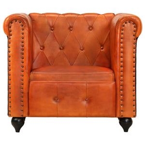 Poltrona Chesterfield Tanno in Vera Pelle cod mxl 18524
