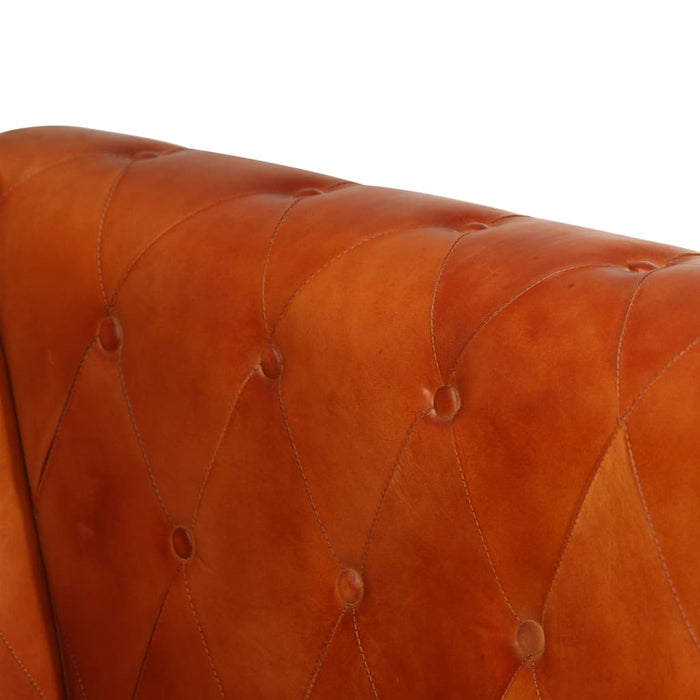 Poltrona Chesterfield Tanno in Vera Pelle cod mxl 18524