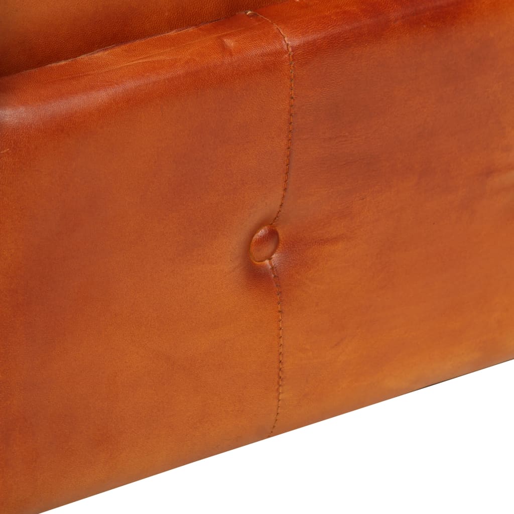 Divano Chesterfield a 2 Posti Tanno in Vera Pelle 283758