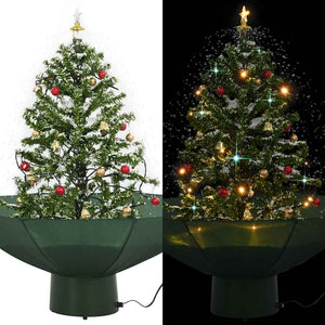Albero di Natale con Neve e Base a Ombrellone Verde 75 cm cod mxl 18020