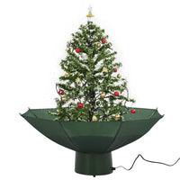 Albero di Natale con Neve e Base a Ombrellone Verde 75 cm 284331