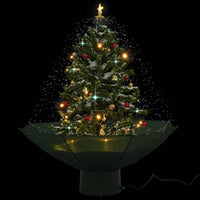 Albero di Natale con Neve e Base a Ombrellone Verde 75 cm 284331
