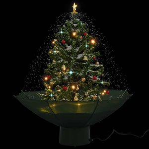 Albero di Natale con Neve e Base a Ombrellone Verde 75 cm 284331