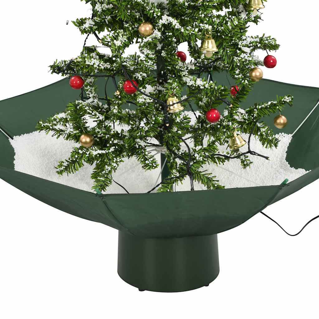 Albero di Natale con Neve e Base a Ombrellone Verde 75 cm 284331