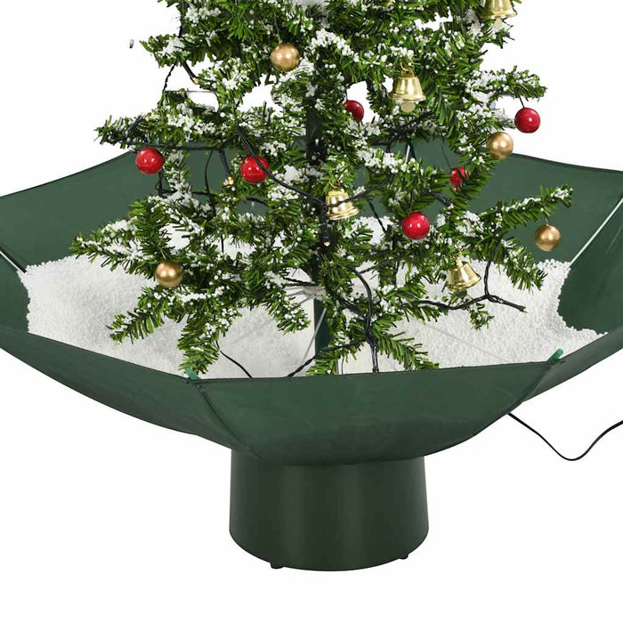 Albero di Natale con Neve e Base a Ombrellone Verde 75 cm 284331