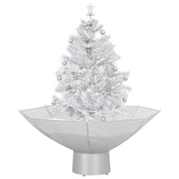 Albero di Natale con Neve e Base a Ombrellone Bianco 75 cm 284332