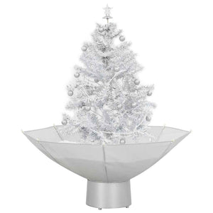 Albero di Natale con Neve e Base a Ombrellone Bianco 75 cm 284332
