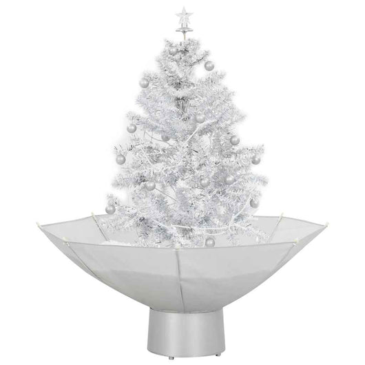 Albero di Natale con Neve e Base a Ombrellone Bianco 75 cm 284332