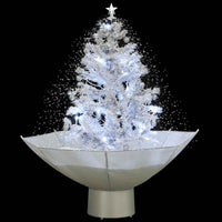 Albero di Natale con Neve e Base a Ombrellone Bianco 75 cm 284332
