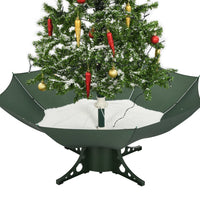 Albero di Natale con Neve e Base a Ombrellone Verde 140 cm 284333
