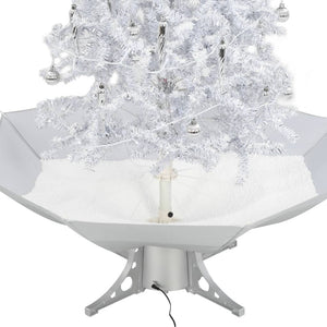 Albero di Natale con Neve e Base a Ombrellone Bianco 140 cm 284334