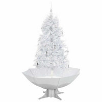 Albero di Natale con Neve e Base a Ombrellone Bianco 170 cm 284336