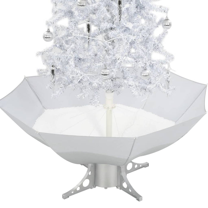 Albero di Natale con Neve e Base a Ombrellone Bianco 170 cm 284336