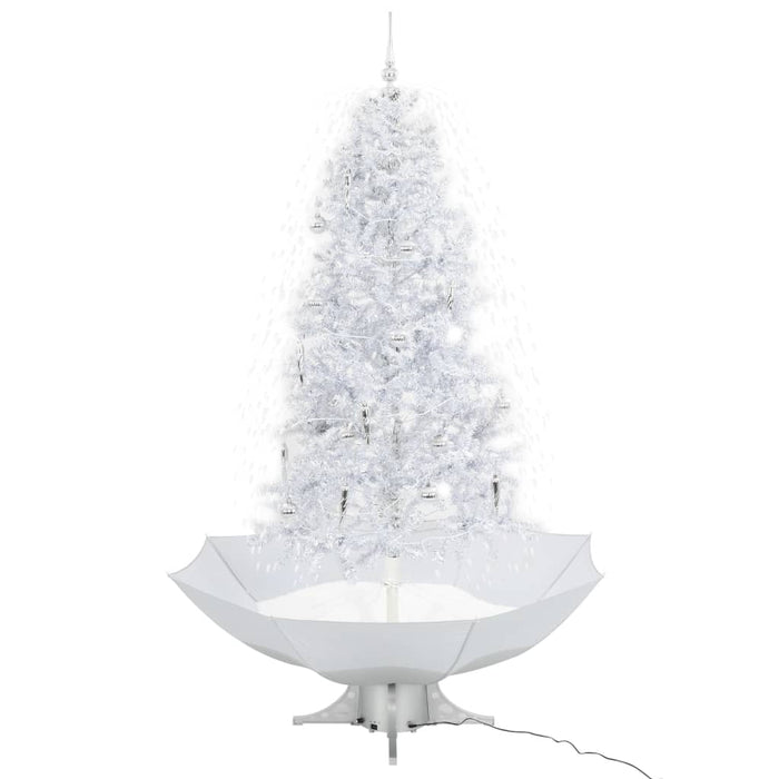 Albero di Natale con Neve e Base a Ombrellone Bianco 190 cm 284338