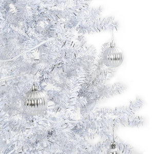 Albero di Natale con Neve e Base a Ombrellone-Decorazioni natalizie Bianco 190 cm