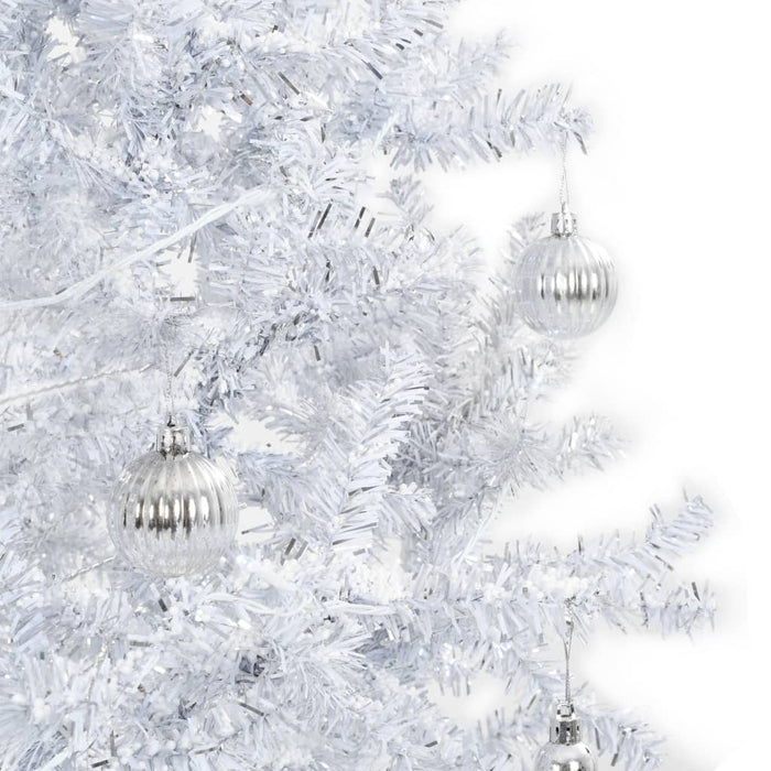 Albero di Natale con Neve e Base a Ombrellone-Decorazioni natalizie Bianco 190 cm