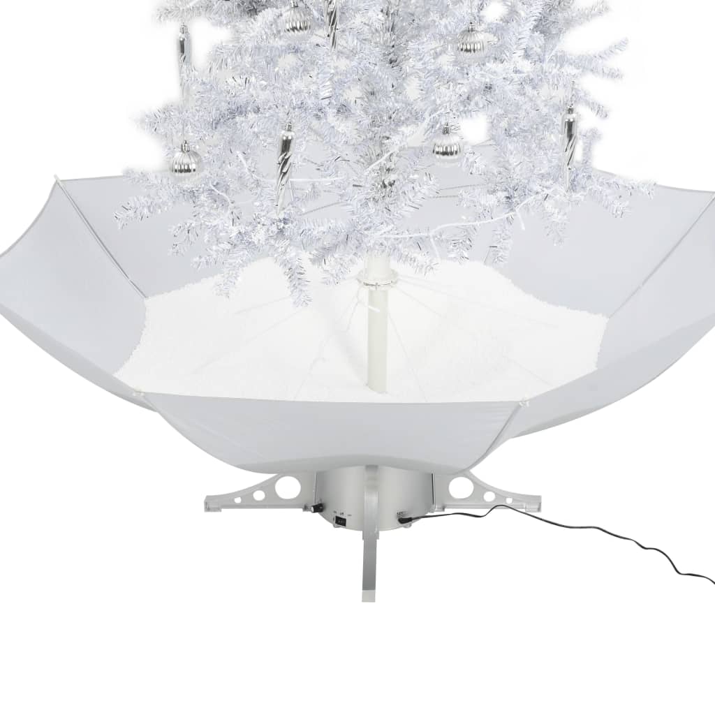 Albero di Natale con Neve e Base a Ombrellone Bianco 190 cm 284338
