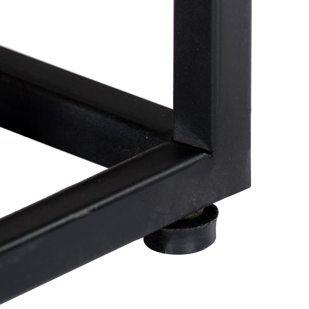 Comodino-Tavolino da notte 40x30x50 cm in Legno Massello di recupero e Acciaio