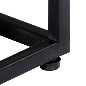 Comodino-Tavolino da notte 40x30x50 cm in Legno Massello di recupero e Acciaio