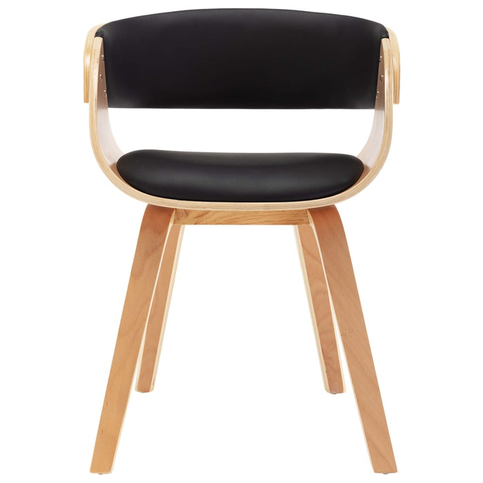 Sedia da Pranzo Nera in Legno Piegato e Similpelle 283113