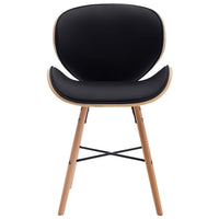 Sedie da Pranzo 2 pz Nere in Similpelle e Legno Curvato cod mxl 29705