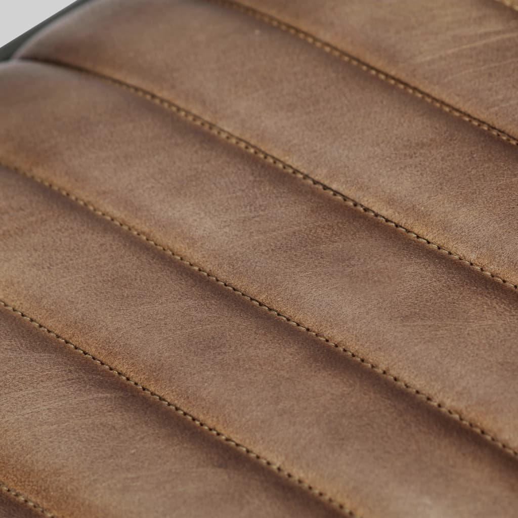 Sedia a Dondolo Marrone Chiaro in Vera Pelle 282904