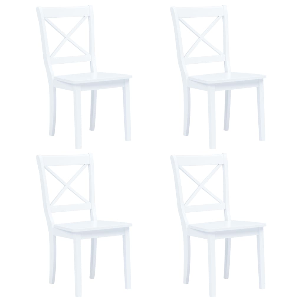 Set da Pranzo 5 pz in Legno Massello di Hevea Bianco 276869