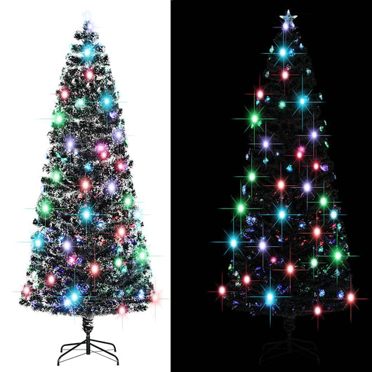 Albero di Natale Preilluminato con Supporto e LED-Albero Natalizio-Decorazioni natalizie 240 cm Fibra Ottica