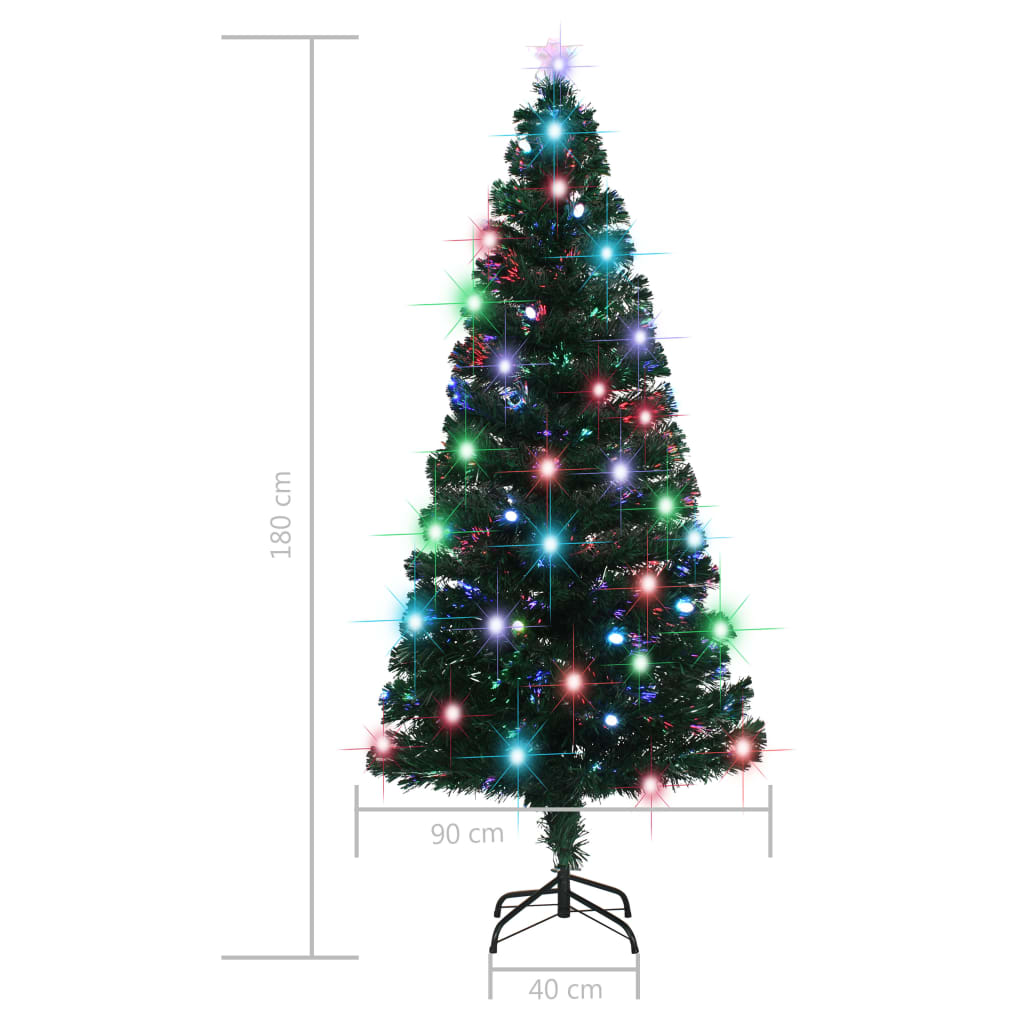 Albero di Natale Preilluminato con Supporto 180 cm Fibra Ottica 284302