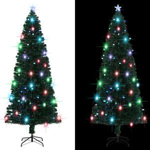 Albero di Natale Preilluminato con Supporto 240 cm Fibra Ottica 284304