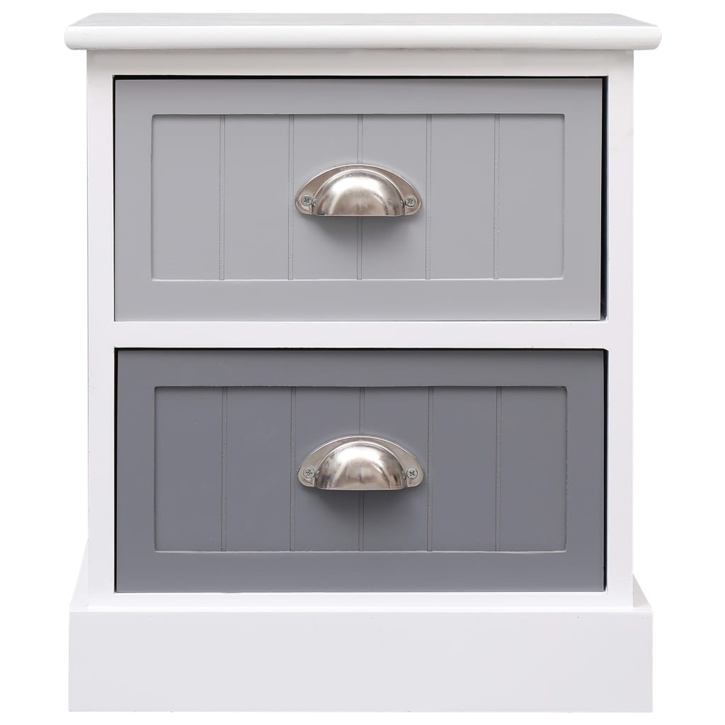 Comodino Grigio 38x28x45 cm in Legno di Paulonia  cod mxl 30527