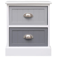 Comodino Grigio 38x28x45 cm in Legno di Paulonia  cod mxl 30527