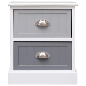 Comodino Grigio 38x28x45 cm in Legno di Paulonia  cod mxl 30527