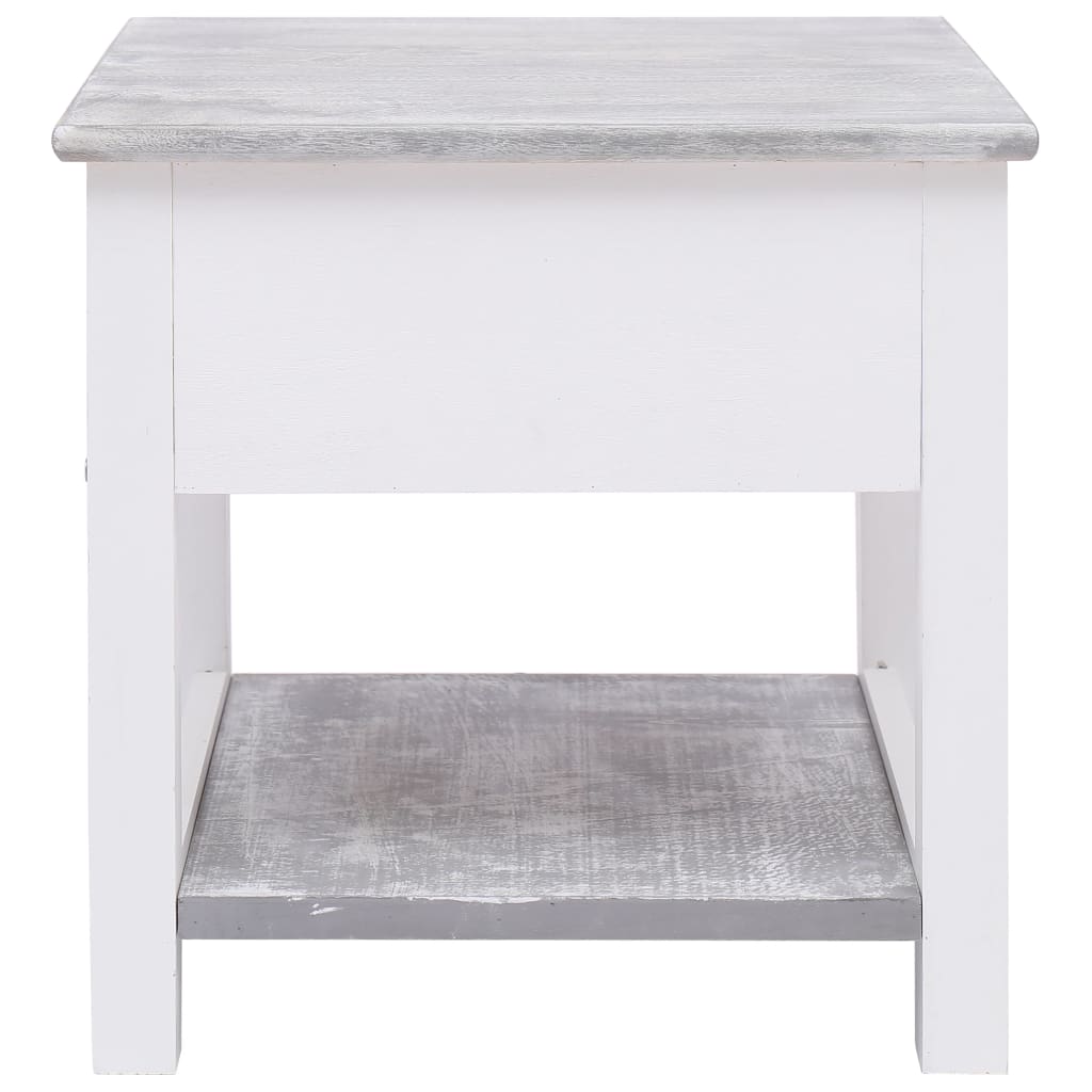 Tavolino Laterale Grigio 40x40x40 cm in Legno di Paulownia cod mxl 26290